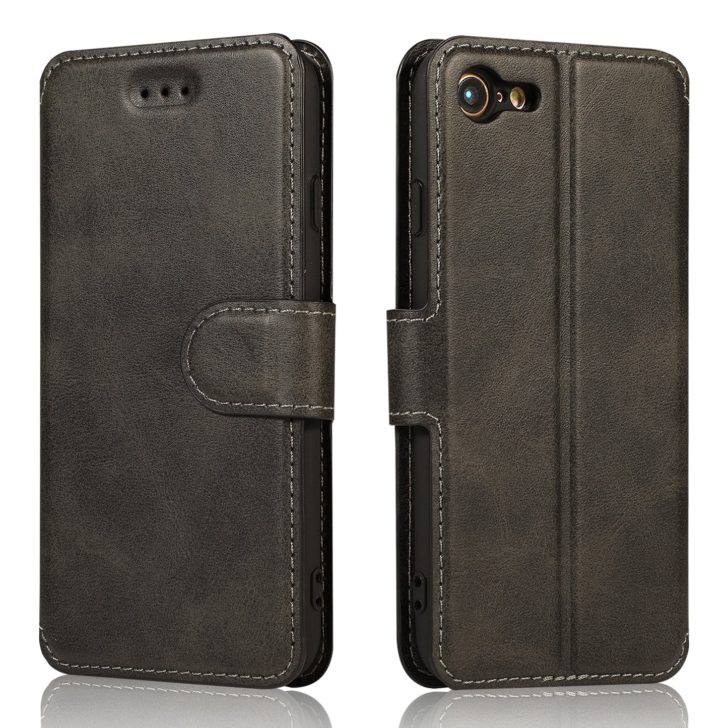 PU Leather + TPU Wallet Stand Phone Cover for iPhone SE (2020)/SE (2022)/8/7