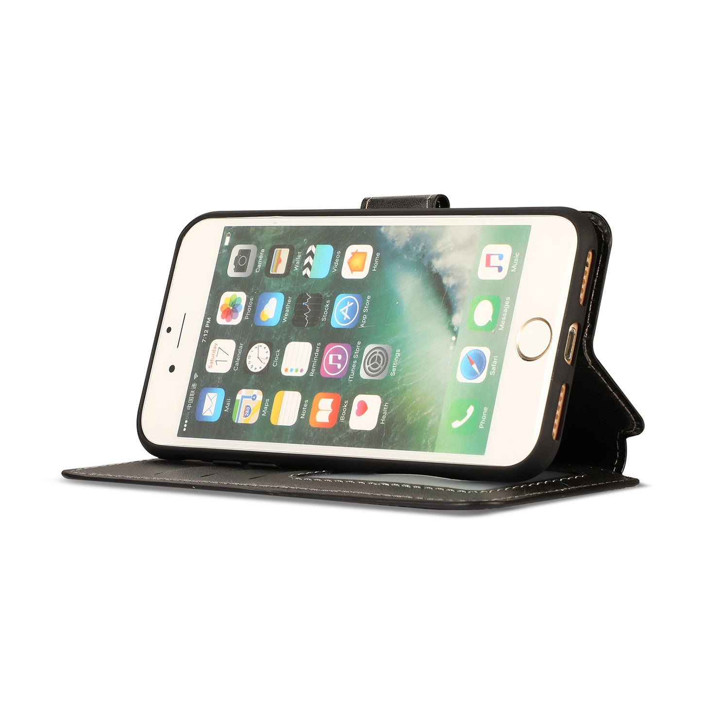 PU Leather + TPU Wallet Stand Phone Cover for iPhone SE (2020)/SE (2022)/8/7