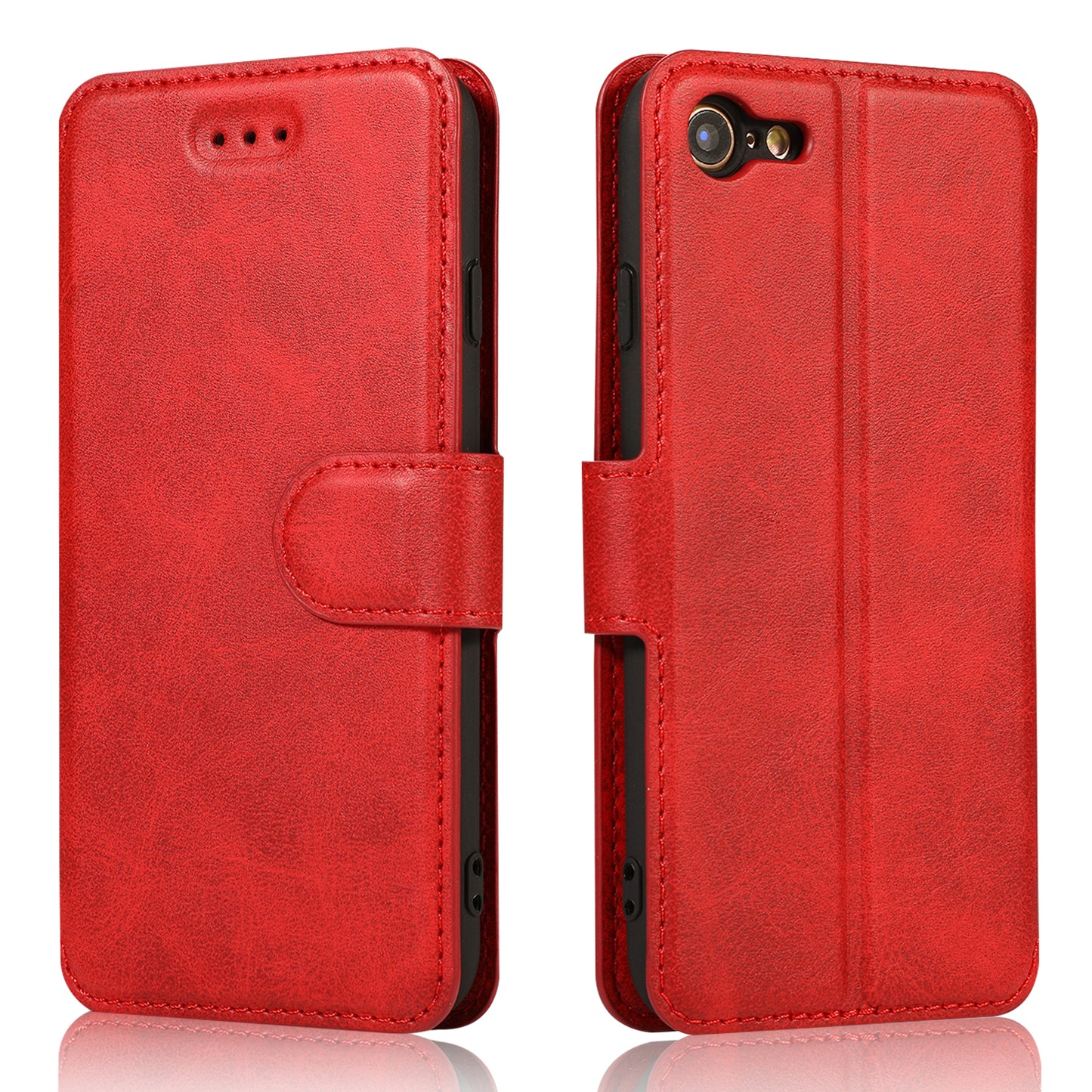 PU Leather + TPU Wallet Stand Phone Cover for iPhone SE (2020)/SE (2022)/8/7