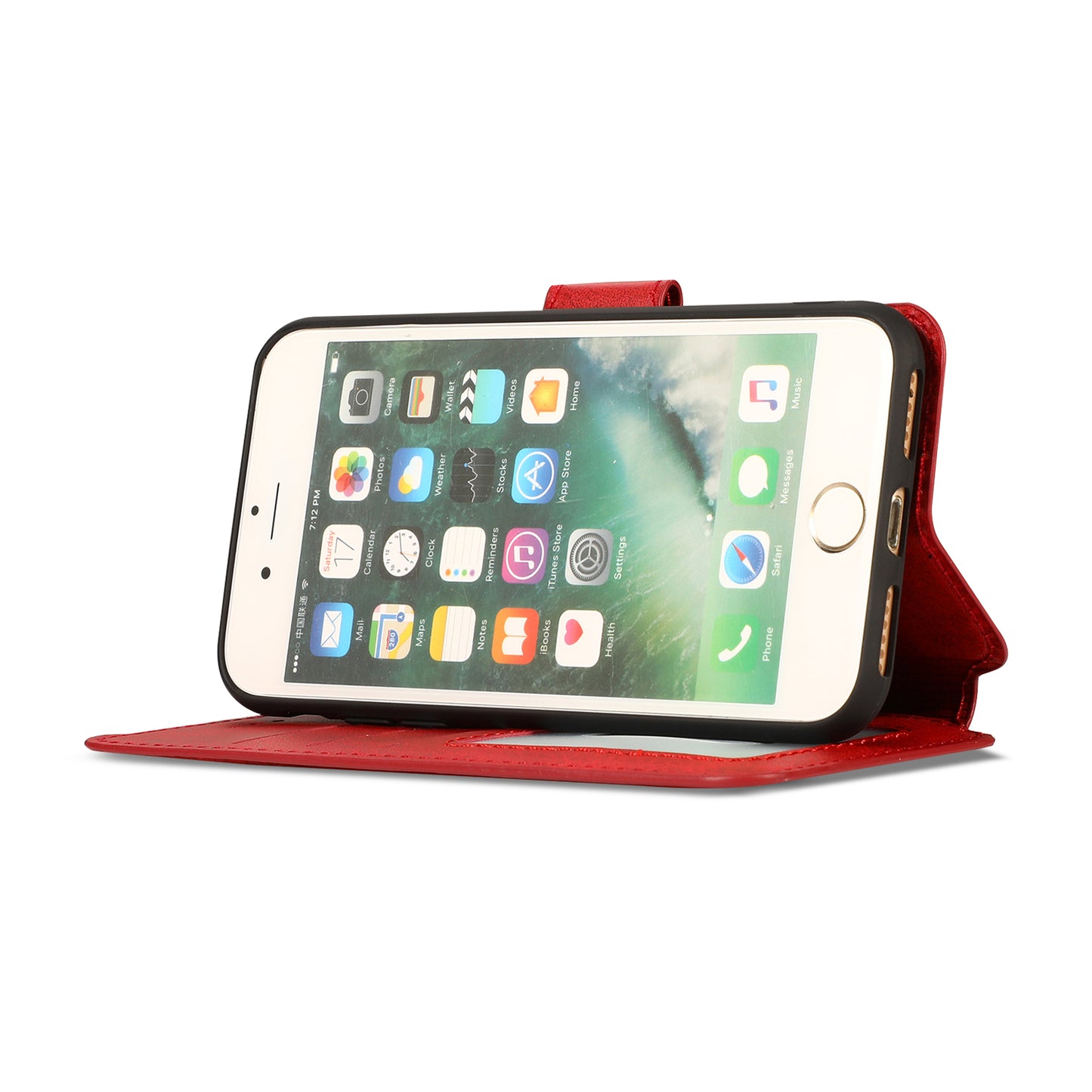 PU Leather + TPU Wallet Stand Phone Cover for iPhone SE (2020)/SE (2022)/8/7