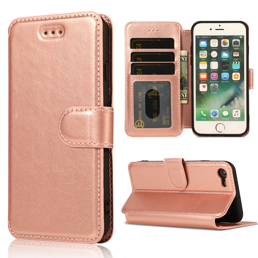 PU Leather + TPU Wallet Stand Phone Cover for iPhone SE (2020)/SE (2022)/8/7