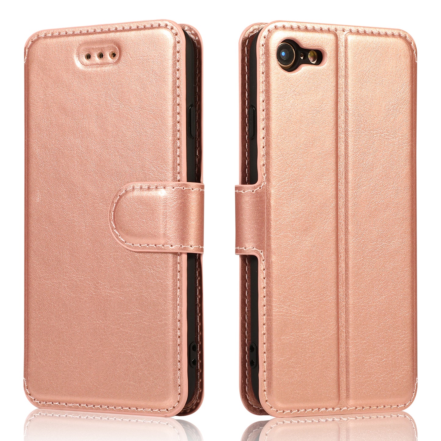 PU Leather + TPU Wallet Stand Phone Cover for iPhone SE (2020)/SE (2022)/8/7