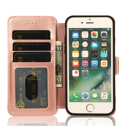 PU Leather + TPU Wallet Stand Phone Cover for iPhone SE (2020)/SE (2022)/8/7