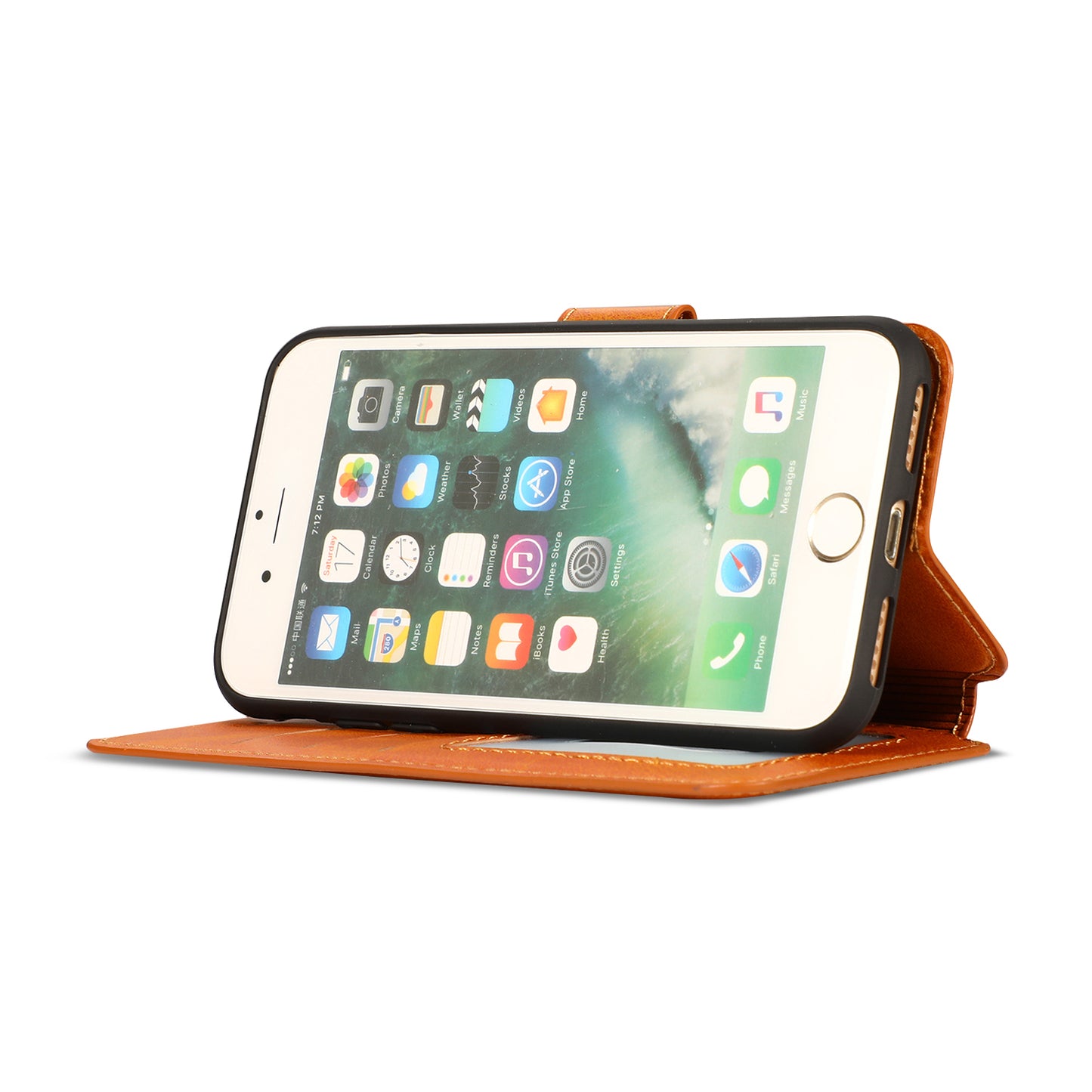 PU Leather + TPU Wallet Stand Phone Cover for iPhone SE (2020)/SE (2022)/8/7