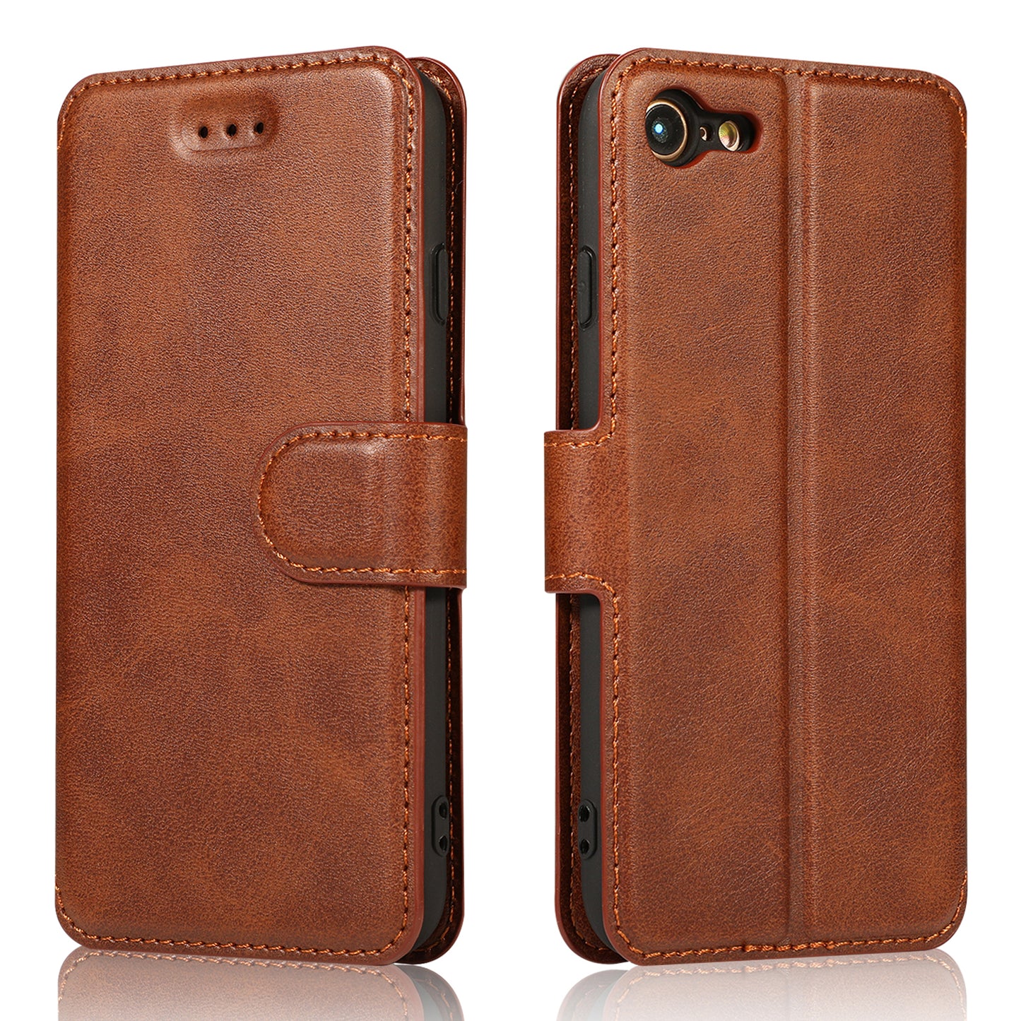 PU Leather + TPU Wallet Stand Phone Cover for iPhone SE (2020)/SE (2022)/8/7
