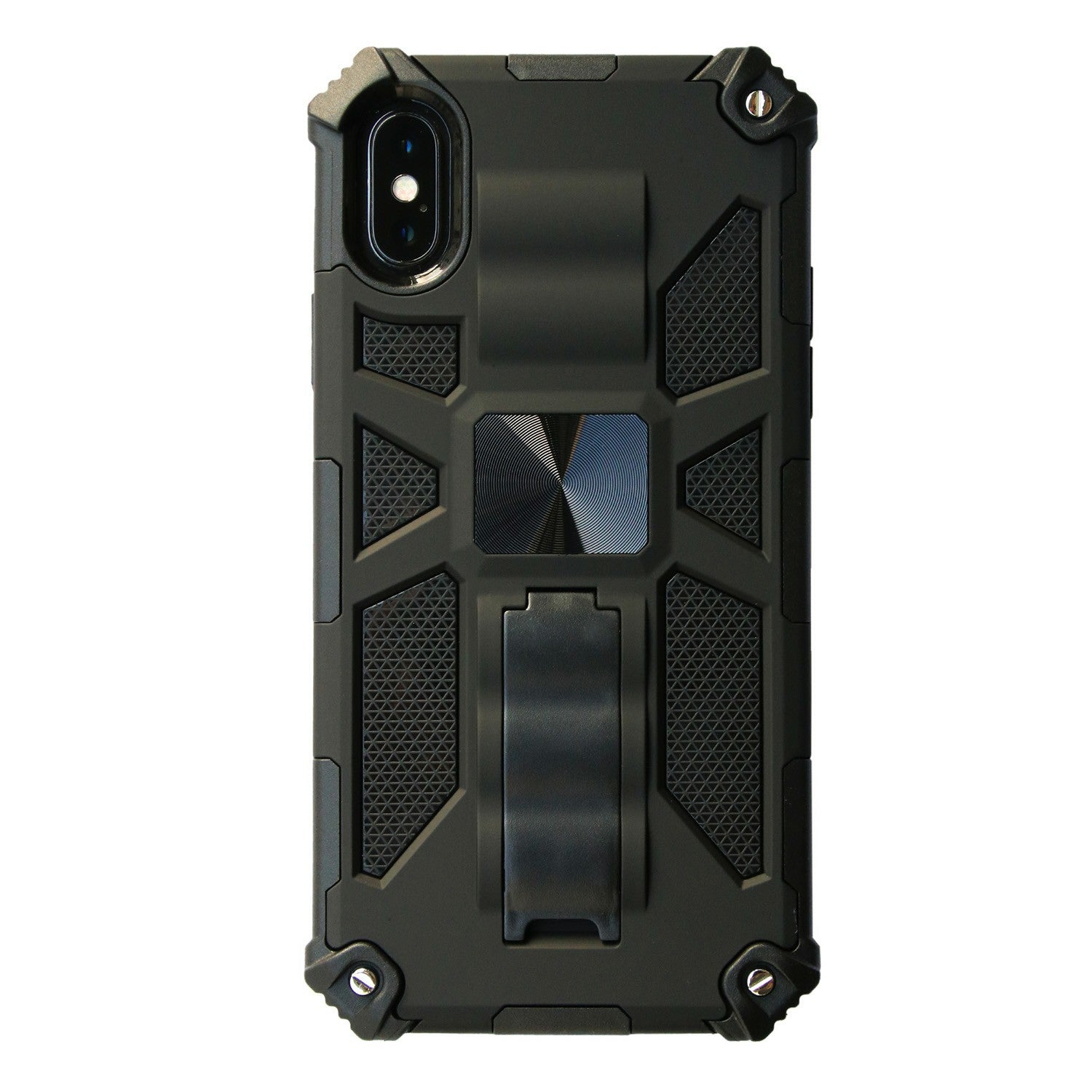 Kickstand Armor Dropproof PC TPU Hybrid Case with Magnetic Metal Sheet for iPhone XS Max 6.5-inch