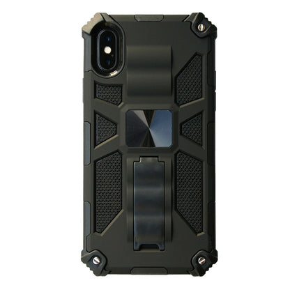 Kickstand Armor Dropproof PC TPU Hybrid Case with Magnetic Metal Sheet for iPhone XS Max 6.5-inch