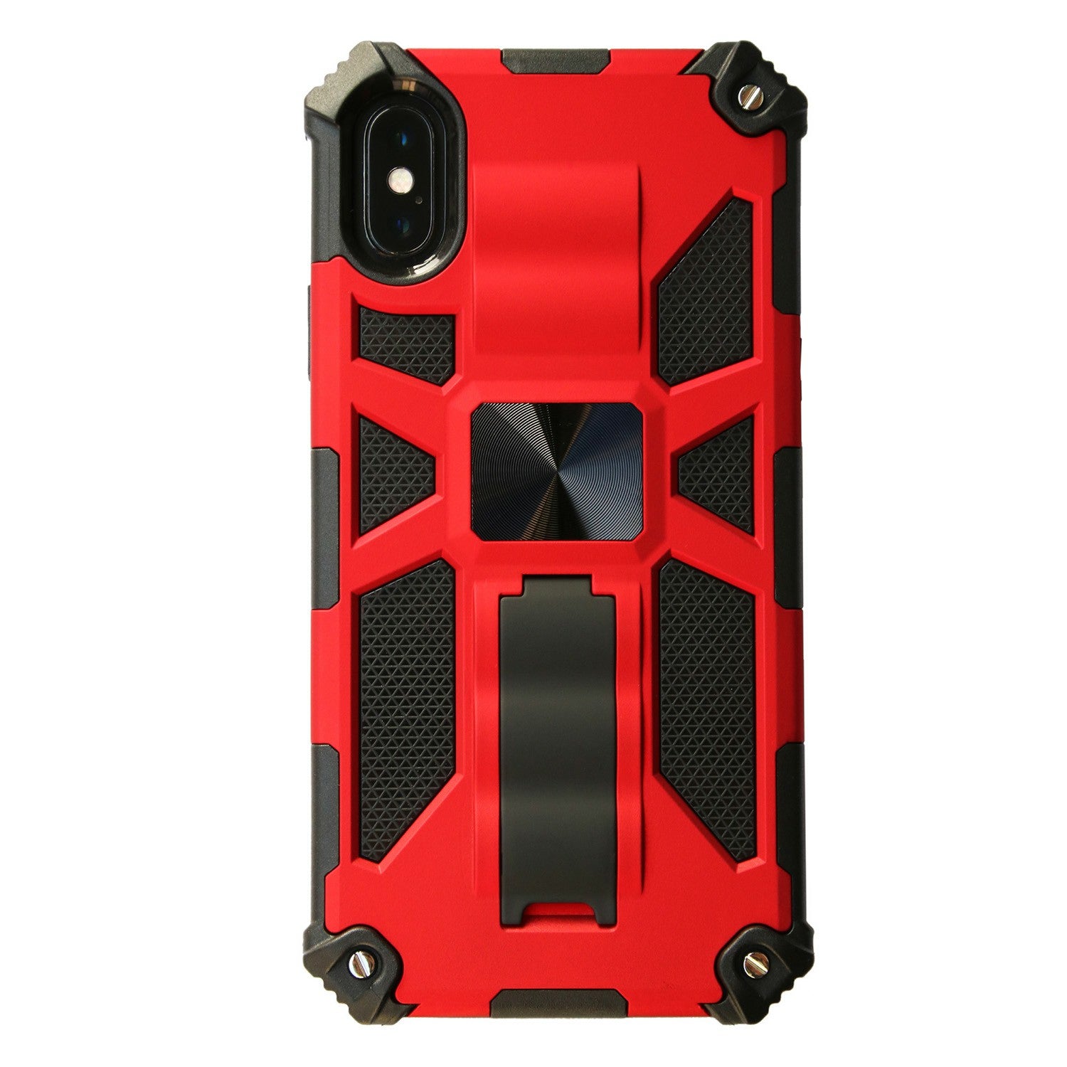 Kickstand Armor Dropproof PC TPU Hybrid Case with Magnetic Metal Sheet for iPhone XS Max 6.5-inch