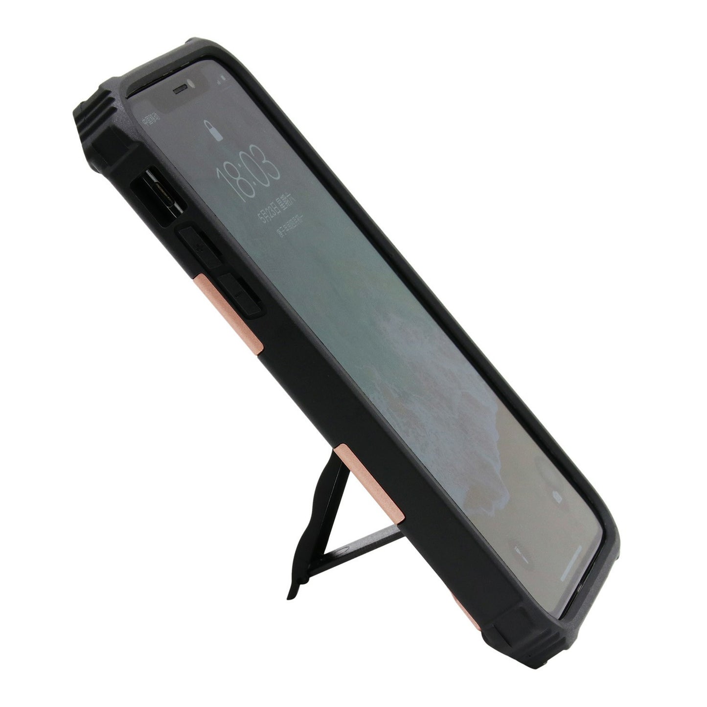 Kickstand Armor Dropproof PC TPU Hybrid Case with Magnetic Metal Sheet for iPhone XS Max 6.5-inch