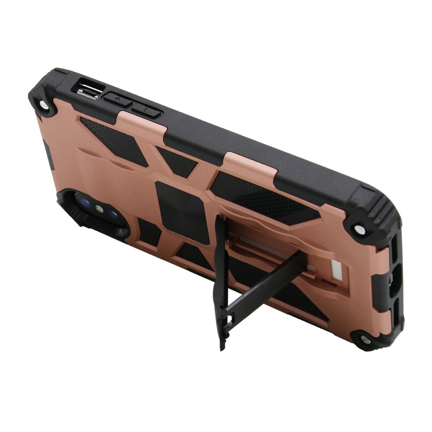 Kickstand Armor Dropproof PC TPU Hybrid Case with Magnetic Metal Sheet for iPhone XS Max 6.5-inch