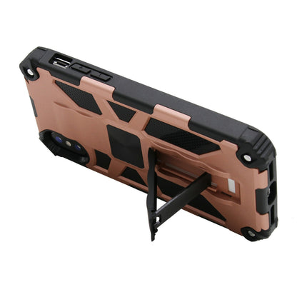 Kickstand Armor Dropproof PC TPU Hybrid Case with Magnetic Metal Sheet for iPhone XS Max 6.5-inch