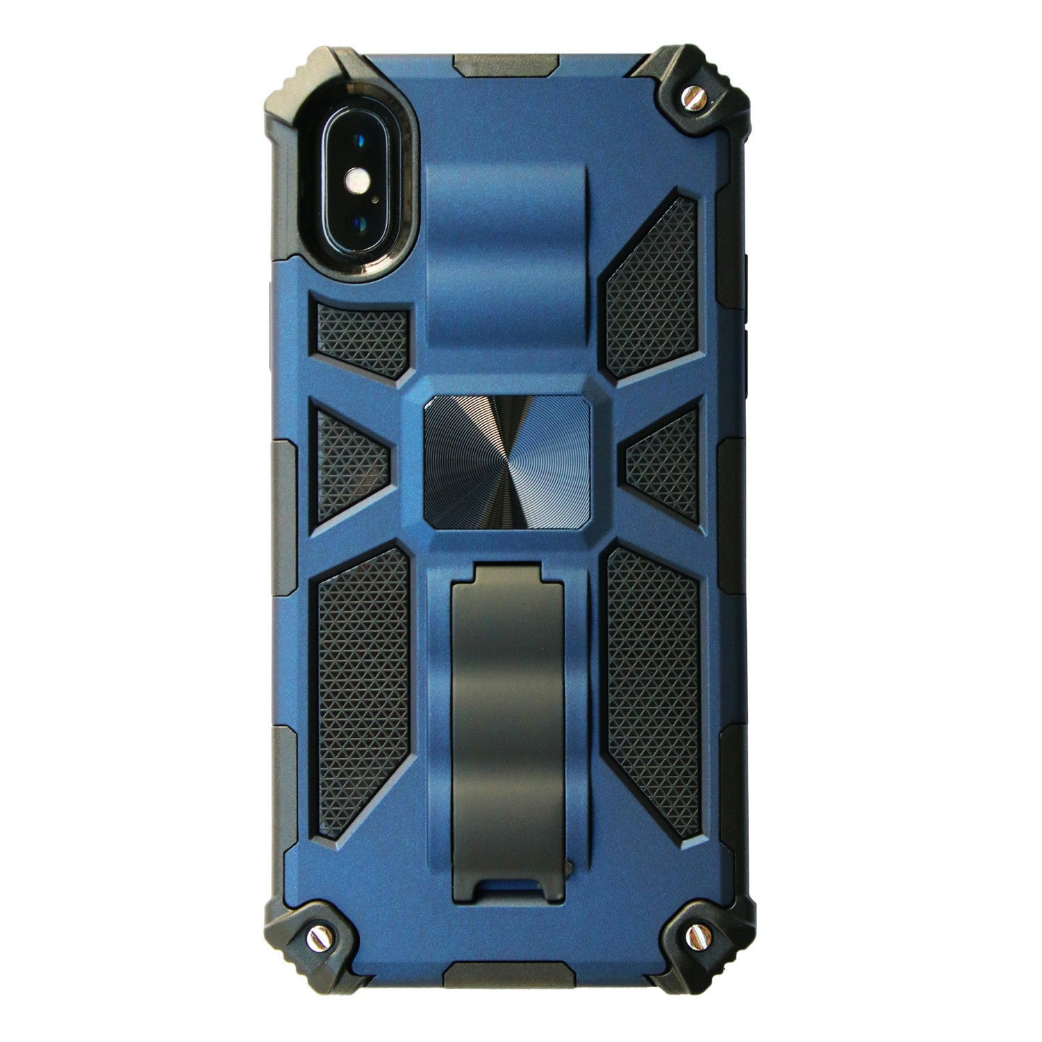 Kickstand Armor Dropproof PC TPU Hybrid Case with Magnetic Metal Sheet for iPhone XS Max 6.5-inch