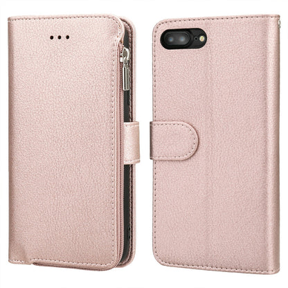 Microfiber Leather Zipper Wallet Case for Apple iPhone 7/8/SE (2020)/SE (2022)