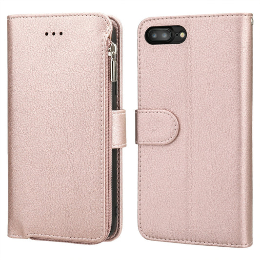 Microfiber Leather Zipper Wallet Case for Apple iPhone 7/8/SE (2020)/SE (2022)