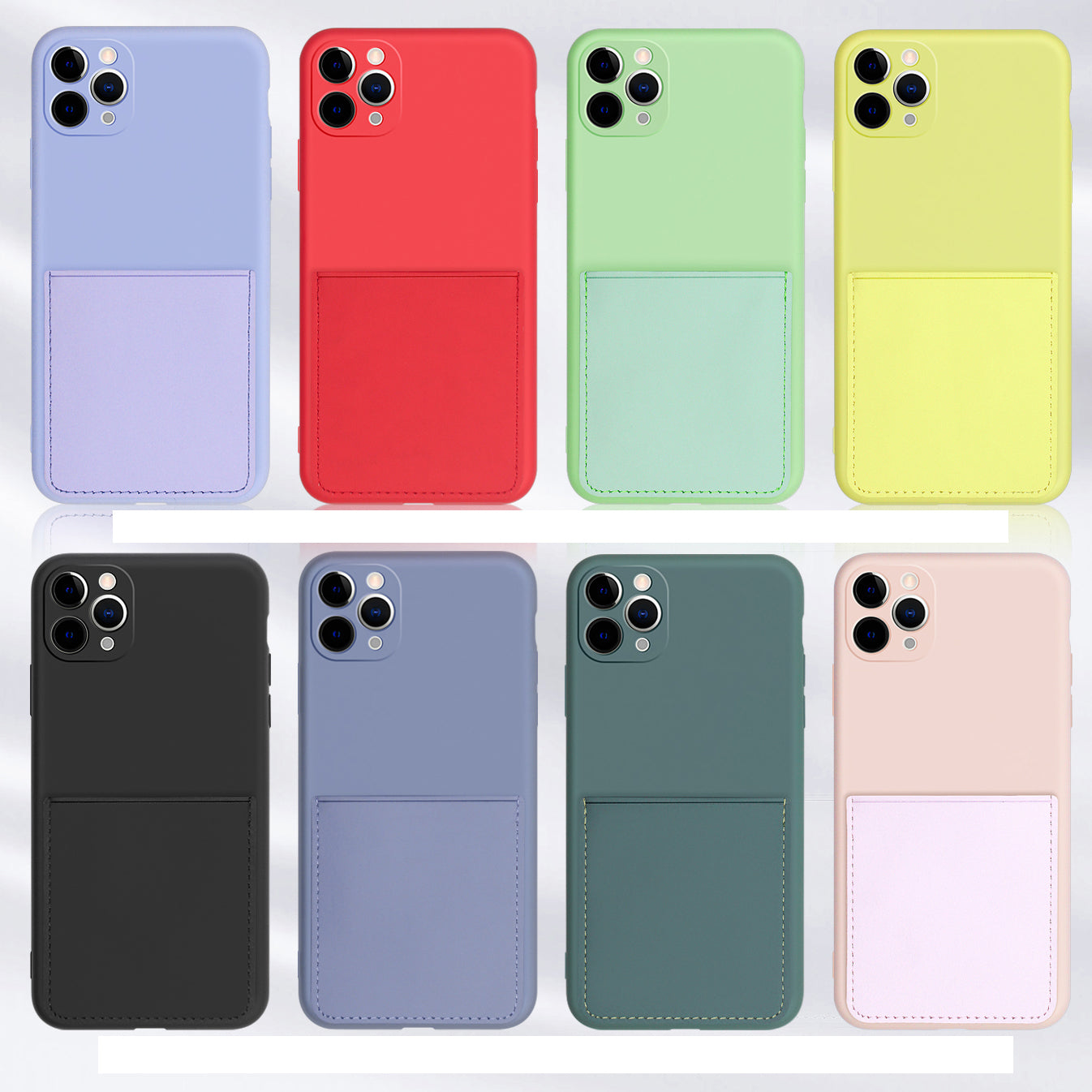 Soft TPU Phone Case with PU Leather Card Slot for iPhone 11 Pro 5.8-inch