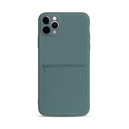 Soft TPU Phone Case with PU Leather Card Slot for iPhone 11 Pro 5.8-inch