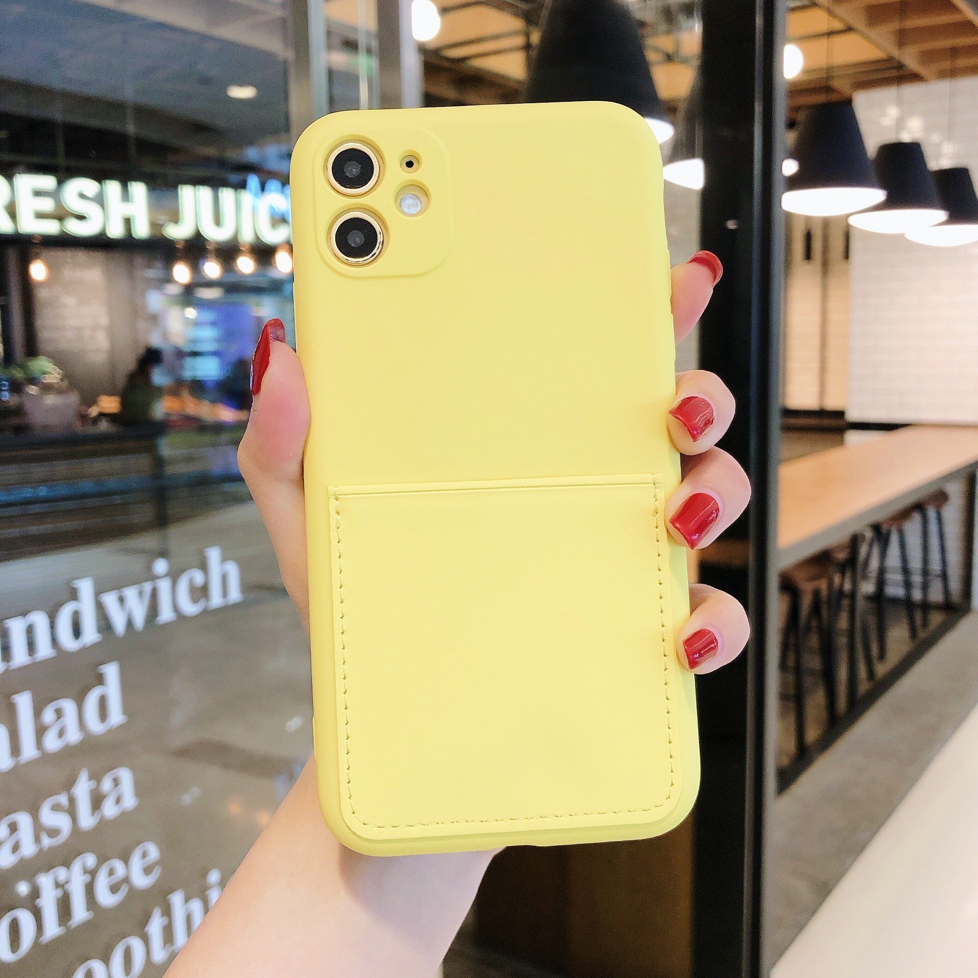 Soft Silicone Phone Protective Case with Card Slot for iPhone 11 6.1 inch