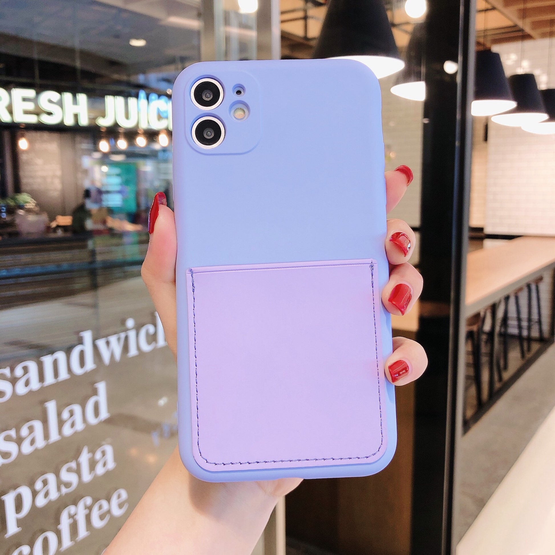 Soft Silicone Phone Protective Case with Card Slot for iPhone 11 6.1 inch