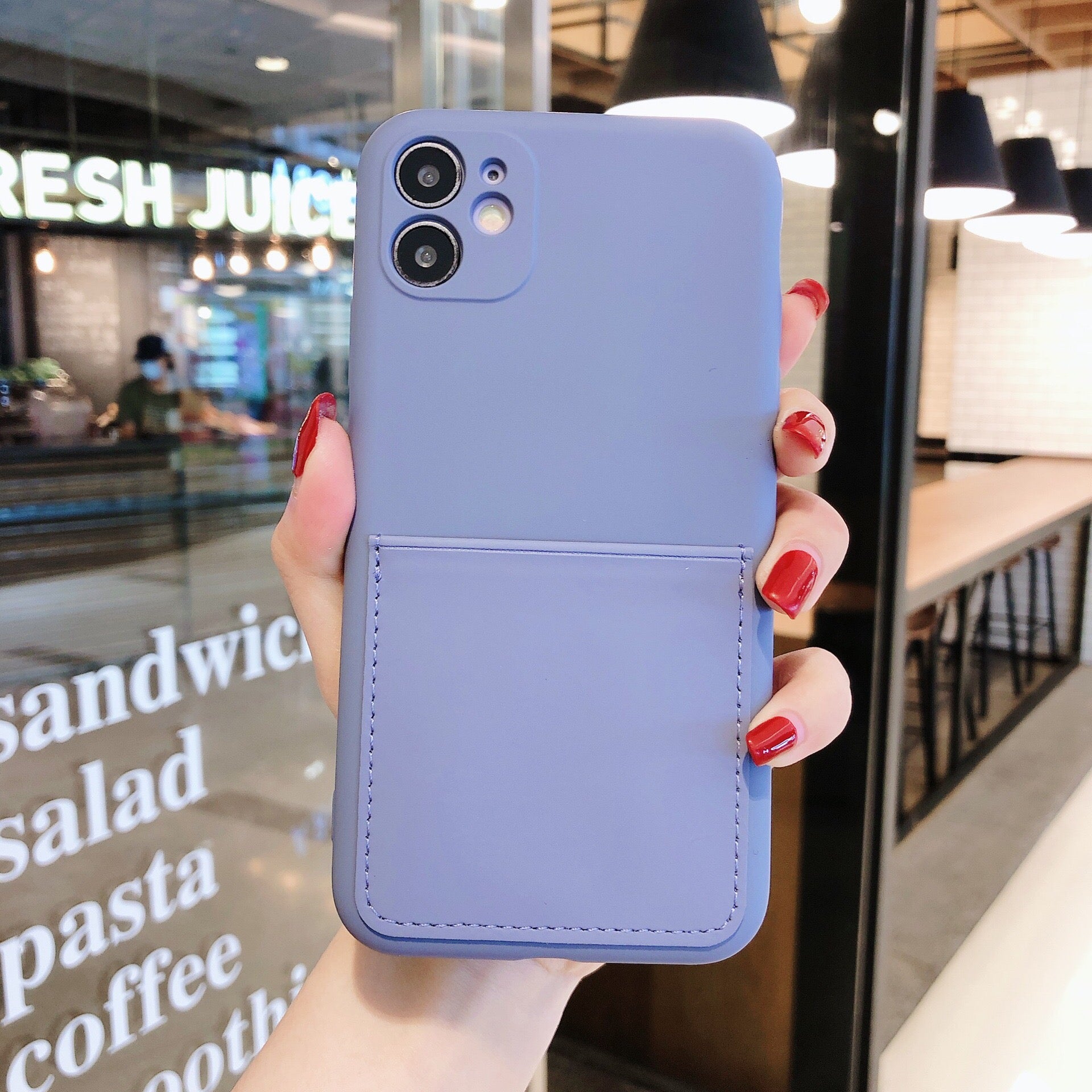 Soft Silicone Phone Protective Case with Card Slot for iPhone 11 6.1 inch
