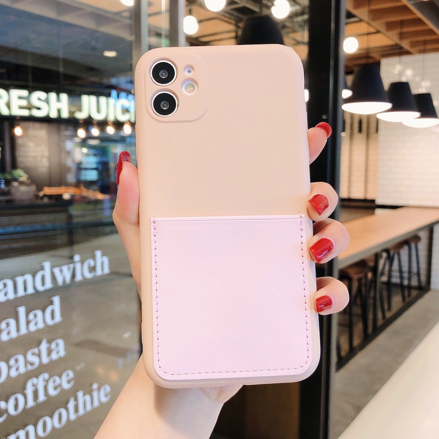 Soft Silicone Phone Protective Case with Card Slot for iPhone 11 6.1 inch