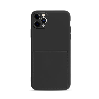 Soft Silicone Phone Protective Cover with Card Slot for iPhone 11 Pro Max 6.5 inch
