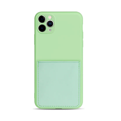 Soft Silicone Phone Protective Cover with Card Slot for iPhone 11 Pro Max 6.5 inch