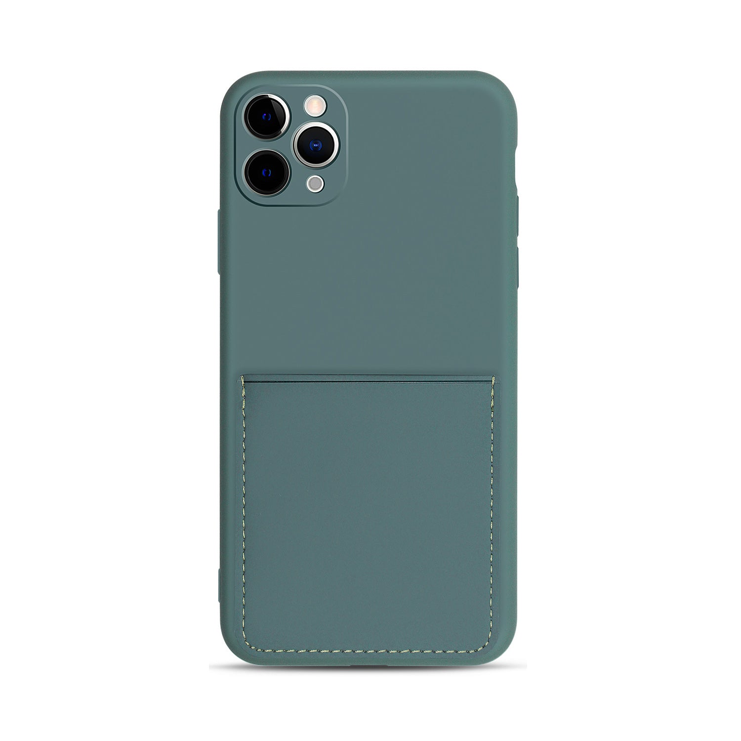 Soft Silicone Phone Protective Cover with Card Slot for iPhone 11 Pro Max 6.5 inch