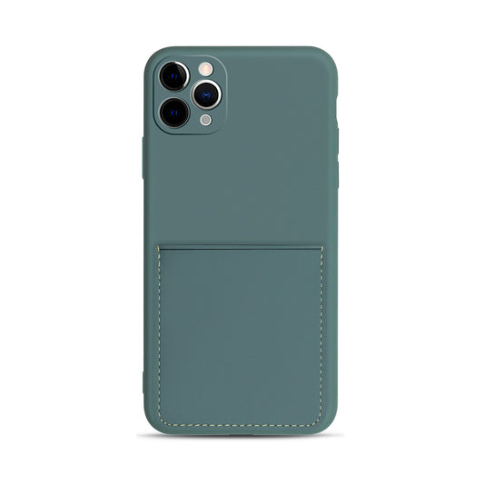 Soft Silicone Phone Protective Cover with Card Slot for iPhone 11 Pro Max 6.5 inch