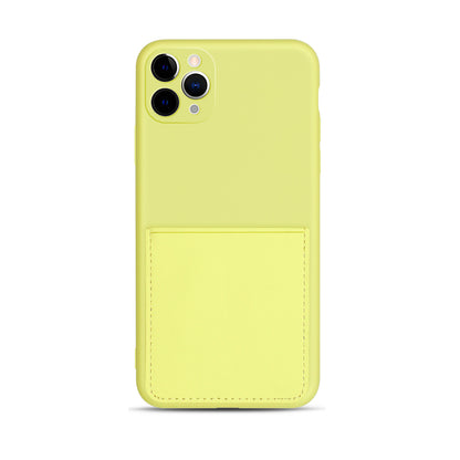 Soft Silicone Phone Protective Cover with Card Slot for iPhone 11 Pro Max 6.5 inch