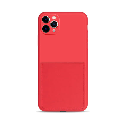 Soft Silicone Phone Protective Cover with Card Slot for iPhone 11 Pro Max 6.5 inch