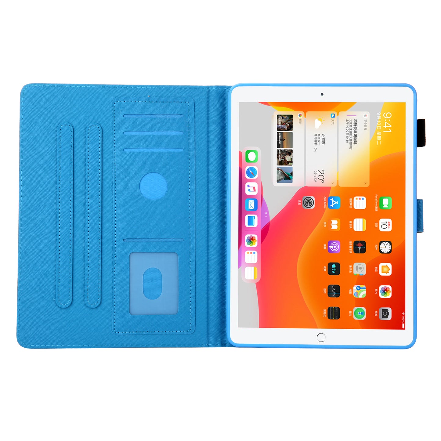 Pattern Printing Stand Card Holder Leather Case for iPad 9.7-inch (2018)/(2017)/Air 2/Air (2013)