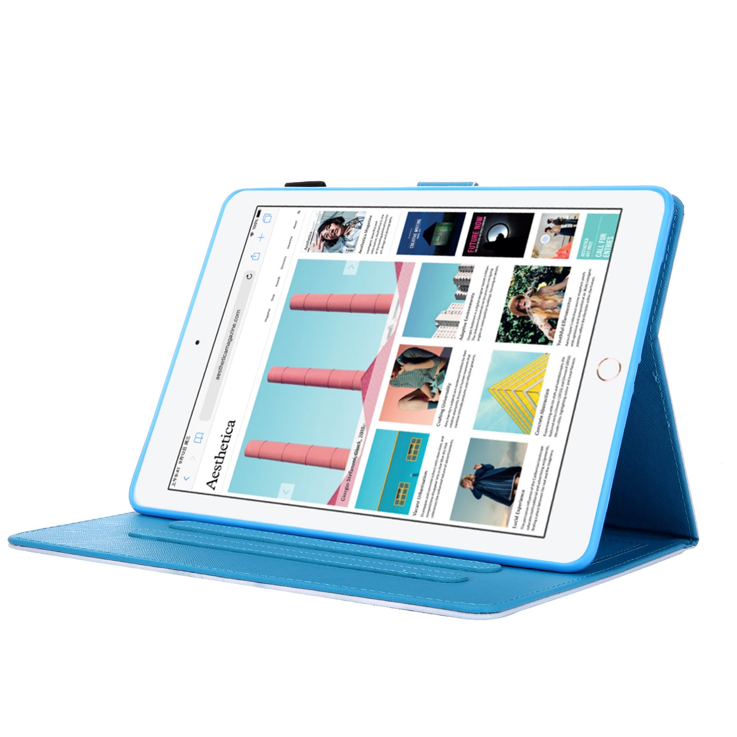 Pattern Printing Stand Card Holder Leather Case for iPad 9.7-inch (2018)/(2017)/Air 2/Air (2013)