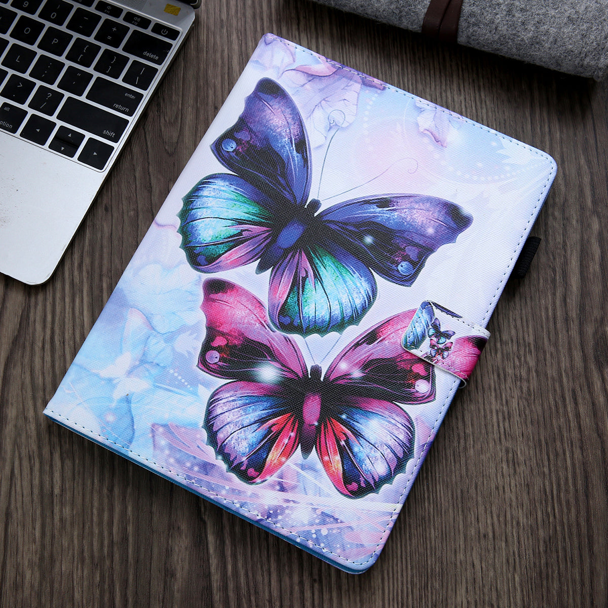 Pattern Printing Stand Card Holder Leather Case for iPad 9.7-inch (2018)/(2017)/Air 2/Air (2013)