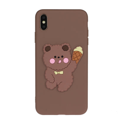 Animal Doll Coated TPU Phone Case for Apple iPhone XS/X 5.8 inch