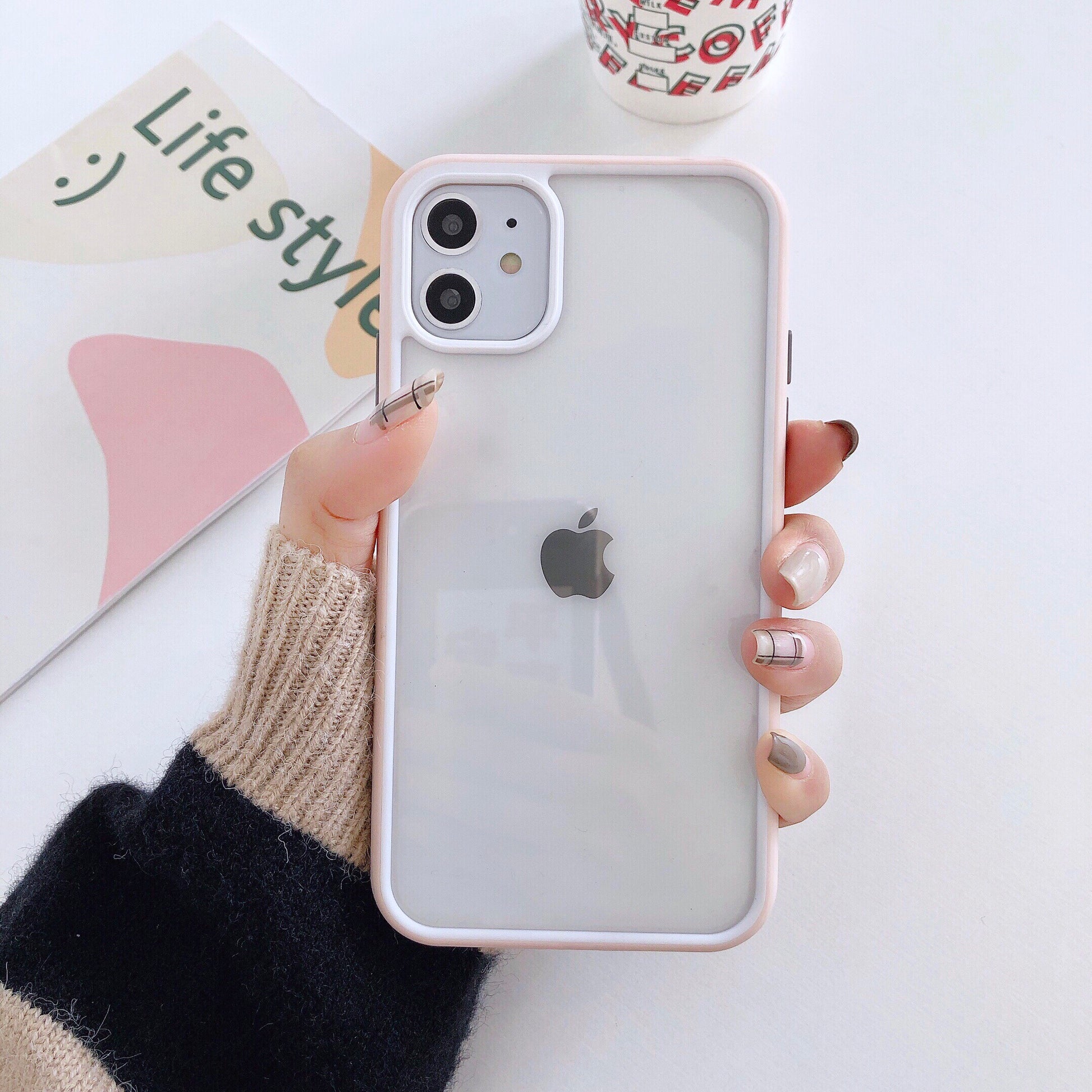 Acrylic + TPU Bi-color Edge Cell Phone Case for iPhone 11 6.1 inch