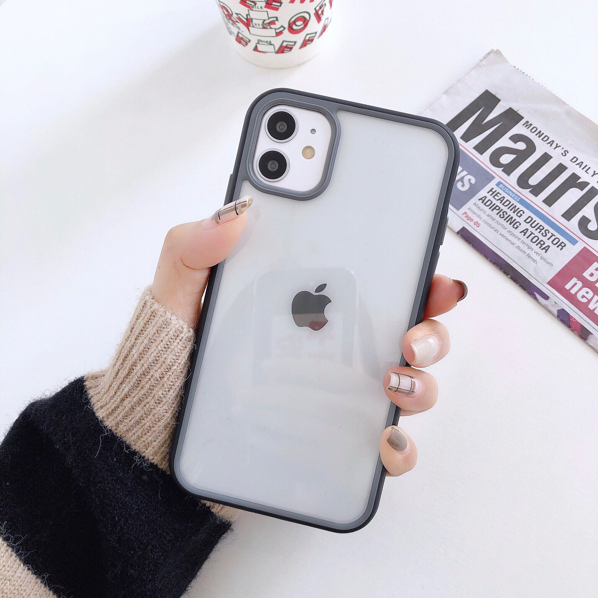 Acrylic + TPU Bi-color Edge Cell Phone Case for iPhone 11 6.1 inch