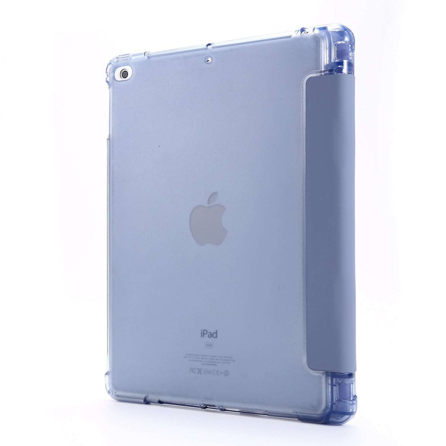 Shockproof Anti-scratch Anti-dust Tri-fold Stand Leather Tablet Case with Pen Slot for iPad 9.7-inch (2018)