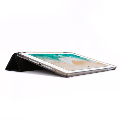 Shockproof Anti-scratch Anti-dust Tri-fold Stand Leather Tablet Case with Pen Slot for iPad 9.7-inch (2018)