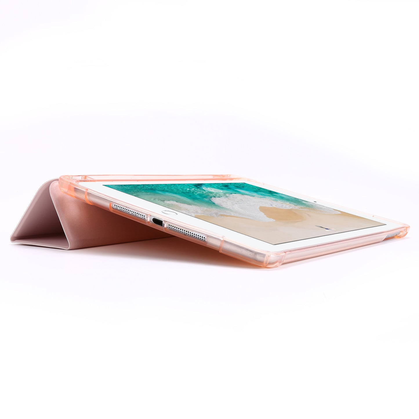 Shockproof Anti-scratch Anti-dust Tri-fold Stand Leather Tablet Case with Pen Slot for iPad 9.7-inch (2018)