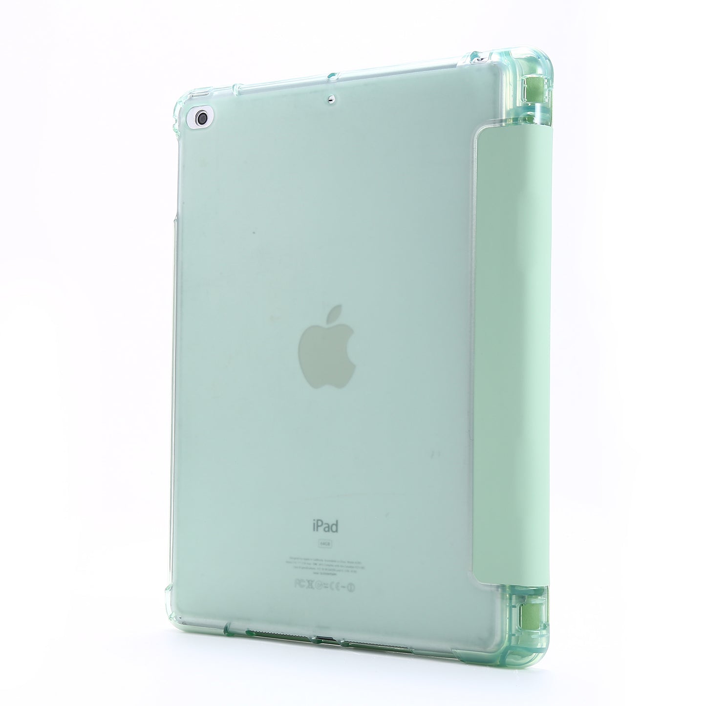 Shockproof Anti-scratch Anti-dust Tri-fold Stand Leather Tablet Case with Pen Slot for iPad 9.7-inch (2018)