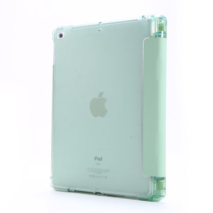 Shockproof Anti-scratch Anti-dust Tri-fold Stand Leather Tablet Case with Pen Slot for iPad 9.7-inch (2018)