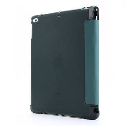 Shockproof Anti-scratch Anti-dust Tri-fold Stand Leather Tablet Case with Pen Slot for iPad 9.7-inch (2018)