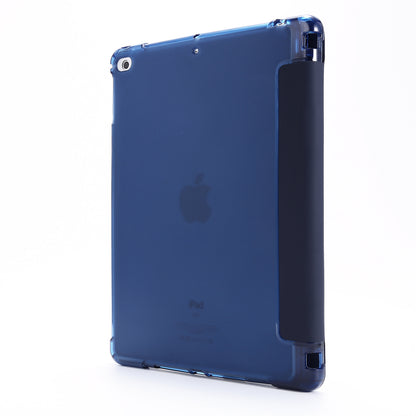 Shockproof Anti-scratch Anti-dust Tri-fold Stand Leather Tablet Case with Pen Slot for iPad 9.7-inch (2018)