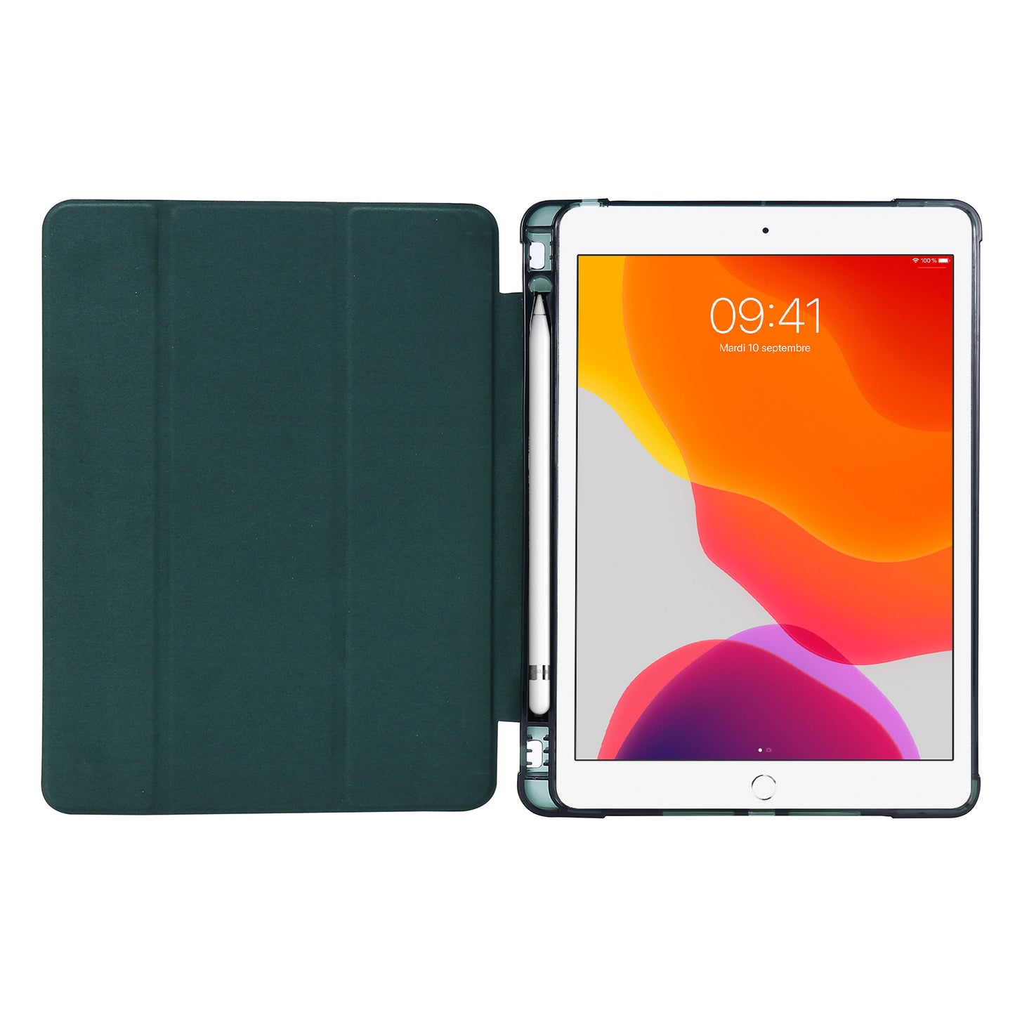 Tri-fold Stand Leather Tablet Shell with Pen Slot for iPad 10.2 (2021)/(2020)/(2019)