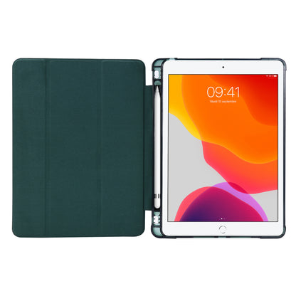 Tri-fold Stand Leather Tablet Shell with Pen Slot for iPad 10.2 (2021)/(2020)/(2019)