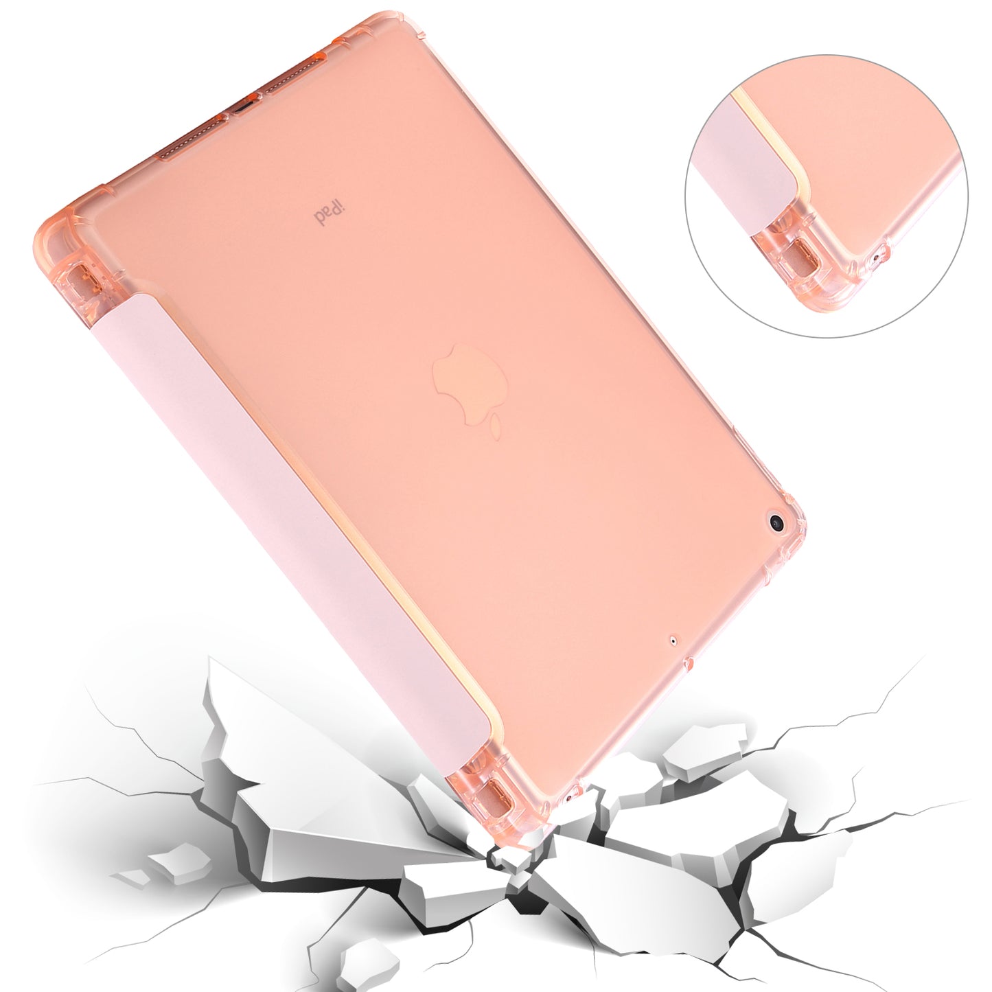 Tri-fold Stand Leather Tablet Shell with Pen Slot for iPad 10.2 (2021)/(2020)/(2019)