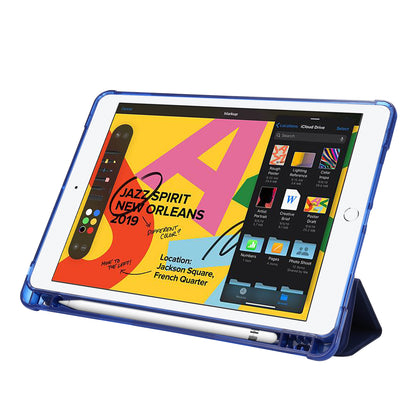 Tri-fold Stand Leather Tablet Shell with Pen Slot for iPad 10.2 (2021)/(2020)/(2019)