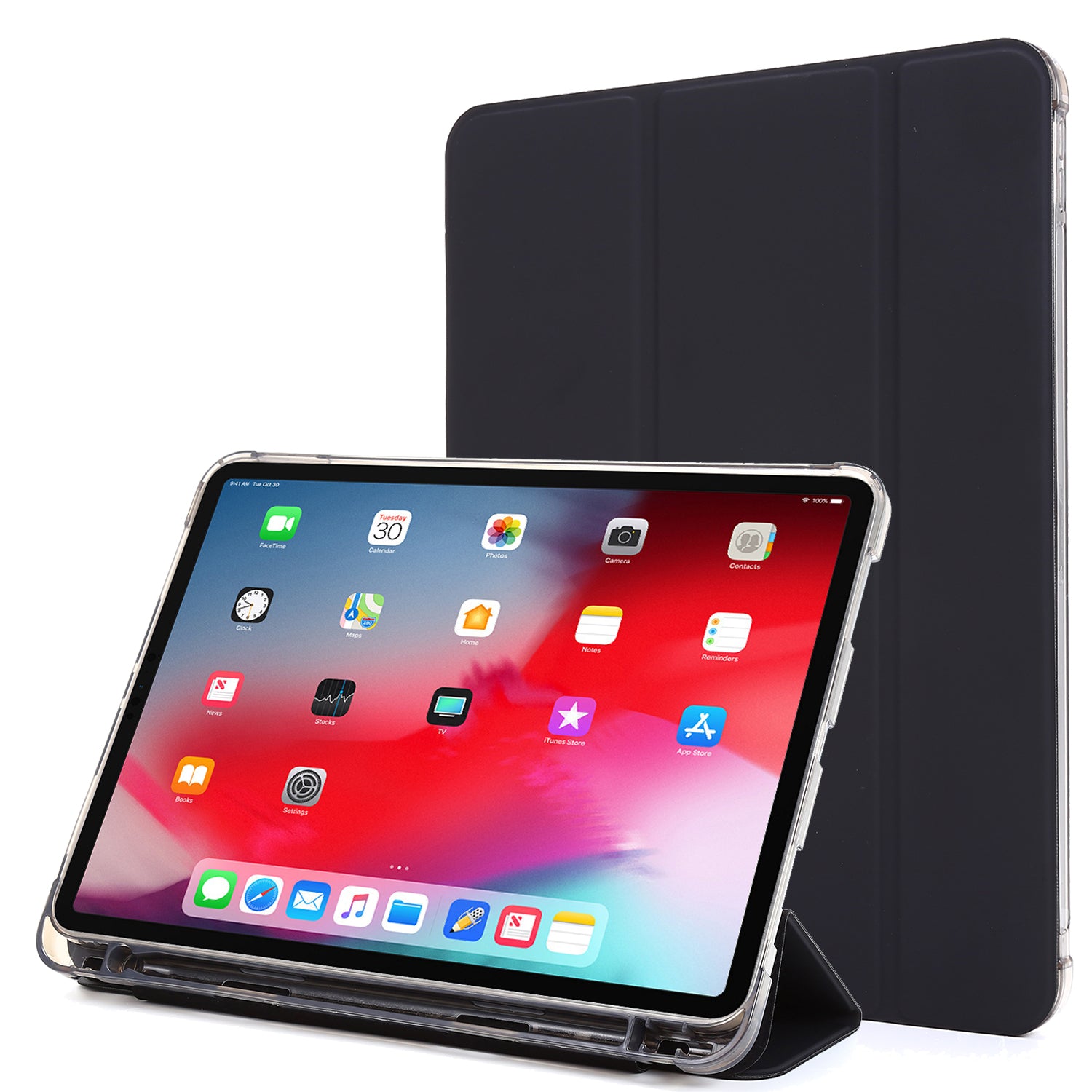 Tri-fold Stand Leather Tablet Protective Case with Pen Slot for iPad Pro 12.9-inch (2020)/(2018)