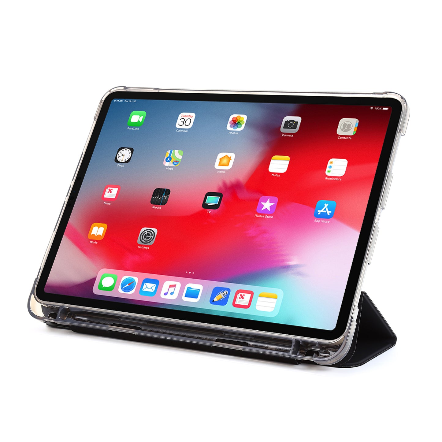 Tri-fold Stand Leather Tablet Protective Case with Pen Slot for iPad Pro 12.9-inch (2020)/(2018)