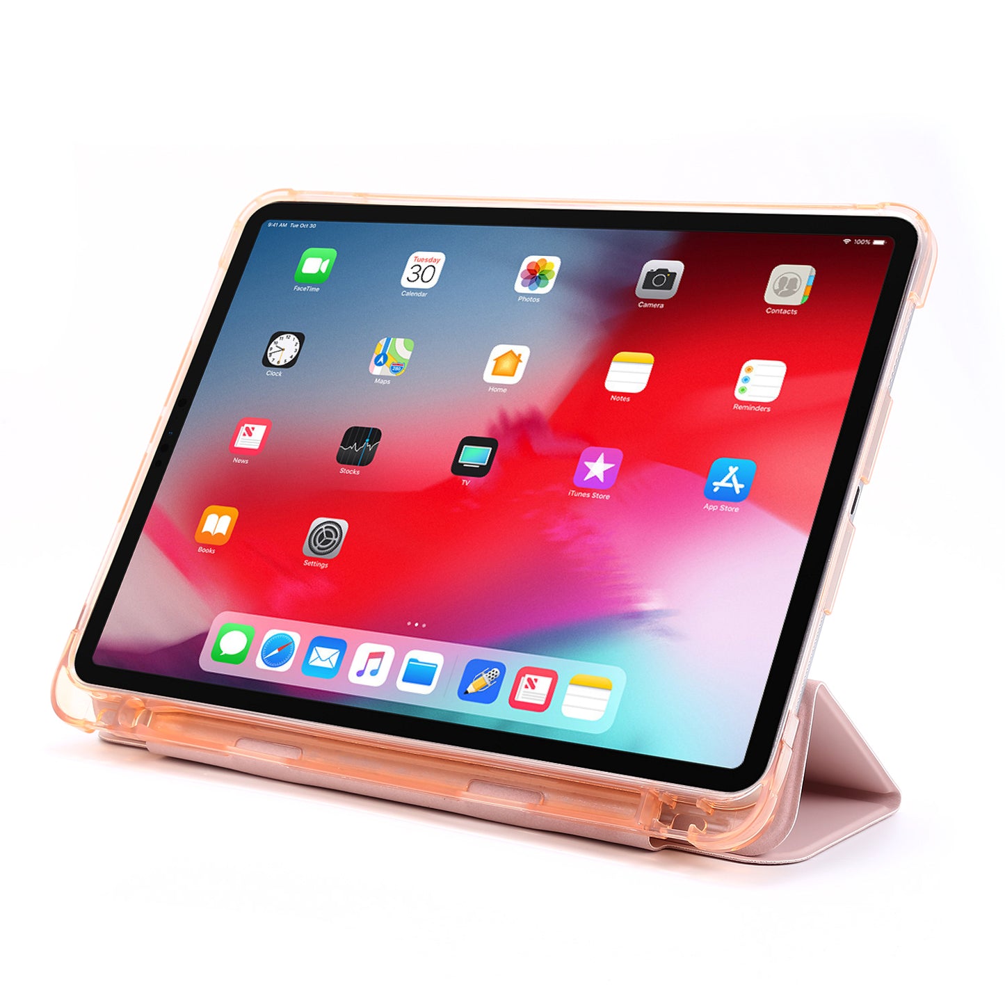 Tri-fold Stand Leather Tablet Protective Case with Pen Slot for iPad Pro 12.9-inch (2020)/(2018)